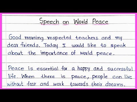 Speech on World Peace in English | Importance of Peace | ‪@EssentialEssayWriting‬