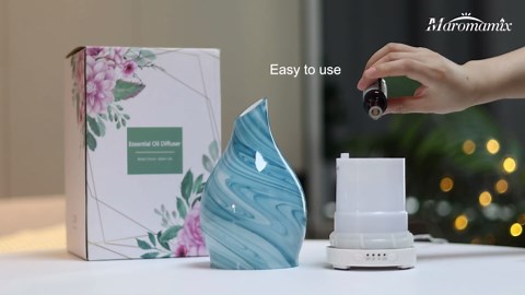 Art Glass Essential Oil Diffuser 120ml - Aromatherapy Diffuser with 7 Color Changing Lights & 4 Timer Settings, Cool Mist Humidifier for Home, Office, Gift for Women, Mom