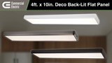 Commercial Electric 4 ft. x 10 in. Blackened Steel Back-Lit LED Panel Light Fixture 4000 Lumens 50W Adjustable CCT Dimmable Kitchen Lighting C05014401A