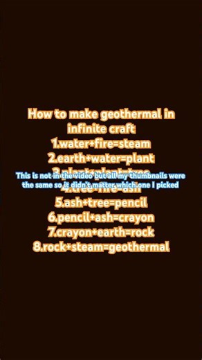 Infinite craft geothermal