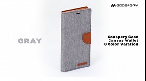 GOOSPERY Canvas Wallet for Samsung Galaxy Note 10 Plus Case (2019) Denim Stand Flip Cover - Grey