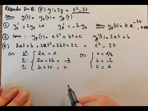 Equation différentielle linéaire ordre 1 avec 2d membre polynôme : méthode par analogie - L1 Analyse