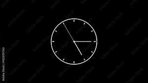 Counting down, circle clock animated with alpha channel.