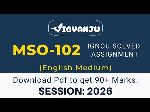 IGNOU MSO 102 Solved Assignment 2026 English Medium