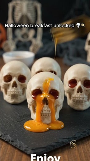 "POV: Your Halloween Breakfast Has a Secret 💀🍳 (wait for the yolk)"