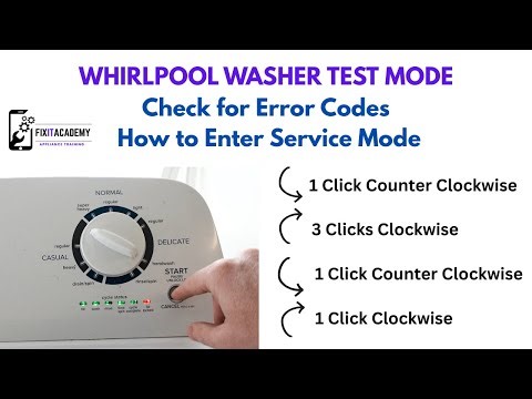 Whirlpool Washer Test and Fault Code Mode