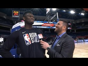 Zion Williamson Interview During The Rising Stars Practice