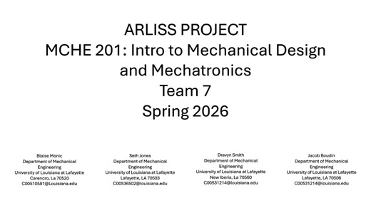ARLISS Project Team 7 Spring 2026