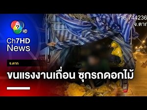 ตบตาตำรวจ ! สกัดจับแรงงานเถื่อน 29 คน ซุกรถขนดอกไม้ จ.ตาก | สนามข่าว 7 สี