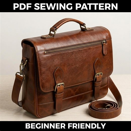 Vintage Leather Messenger Bag Sewing Pattern | Crossbody Flap Bag DIY (PDF Download) - Etsy