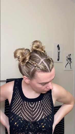 NO HEAT HAIRSTYLE #spacebuns #messybunhairstyle #messybun #hairtutorial #hairstyles #easyhair