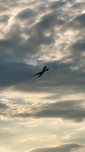 Modern Jet Soars Through Partly Cloudy Sky