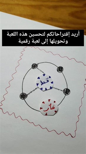 أريد اقتراحاتكم لتحسين هذه اللعبة وتحويلها إلى لعبة رقمية اسمها لعلة القط والفأر اقترحو علي اقتراحاتكم 👍 | signature for you
