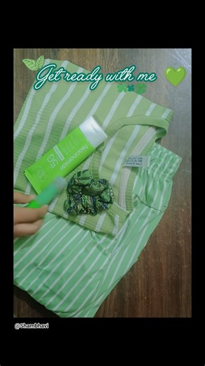 💚GRWM Green edition🤍 #ytshorts #aesthetic #green #grwm #outfit |Shambhavi's Golden Hours