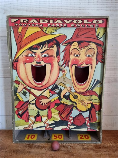 Ancien Jeu De Passe Boule, De Kermesse, Fête, Jouet De Lancer, Laurel Et Hardy, Brocante Française - Etsy