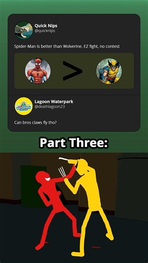 Who wins? Spiderman vs Wolverine part 3