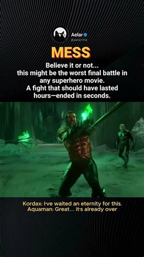In Aquaman (2018), Arthur vs. Kordax