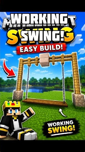 I Built a WORKING Swing in Minecraft! 😱 #shorts