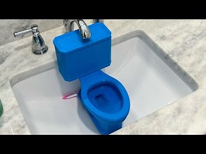 🚽 Fully Funtional Miniature 5in Electric Blue Madison Regal Toilet Flushing!
