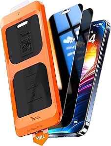 TOCOL for iPhone 15 Pro Privacy Screen Protector [True 25°Anti Spy], [9H+ Hardness] Tempered Glass for iPhone 15 Pro Full Coverage Screen Protector, Easy Installation, 2 Pack