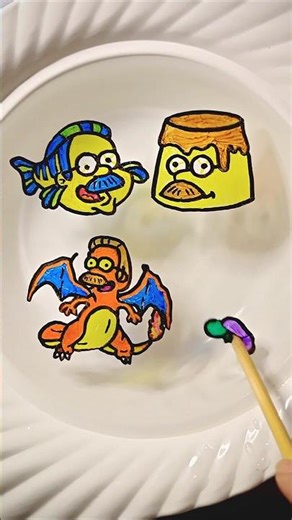 If Ned Flanders was Fish, jelly, Dinosaur 🦕 ❤️ Which Is cute?❤️😂#shorts #floatingpen #art #tindin