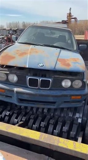 BMW Car in Shredder 🚗⚙️ | Intense Industrial Destruction