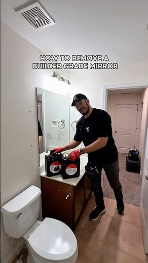 How to remove a glued mirror without shattering it #howto #protip #contractor #diy #mirrorremoval