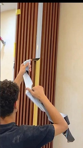 Stunning Wood-Style Column with Gold Steel Corners | Short Tutorial