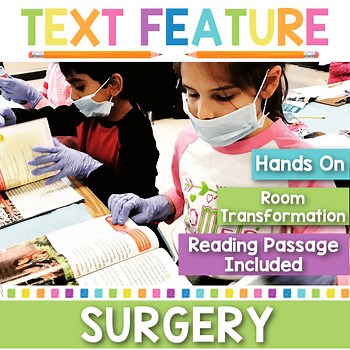 Nonfiction Text Feature Surgery Hands On Activity with Reading Passage & Posters