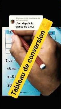💪👆 tableau de conversion 💪 #viral #maths #mathematica #education #shorts