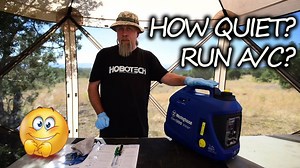 Westinghouse iGen1200 inverter generator unboxing, startup, air conditioner load sound test