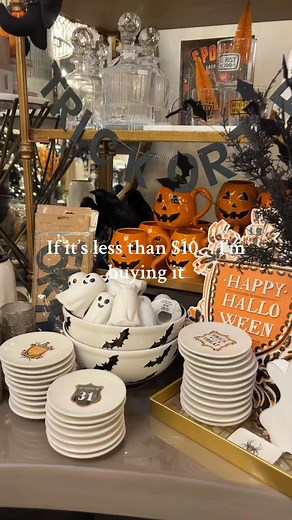 719K views · 4K reactions | If it’s less than $…. I’m getting it, Halloween decor edition! So many spooky finds, at every price point to get your home ready for the scariest time of the year! From ghost, spiders, pumpkins & witches, we’ve got a sparkly or spooky find for your home! ️️✨驪 Visit us this anniversary weekend & fill your own basket! What’s going in your basket?  | Charmed House Interiors | Facebook