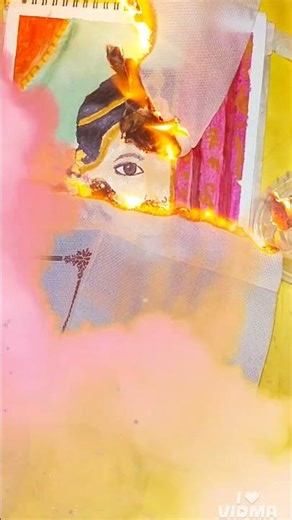 paper burning Radha Krishna drawing #art