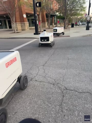 'Wheel love at first sight': Delivery robot gives heart eyes to girl