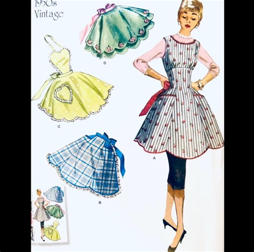 Simplicity 10149, Scalloped Apron Sewing Pattern, Pinafore Apron Pattern, DIY Apron, Vintage Apron Patterns to Sew, 50s Apron Pattern Sewing - Etsy