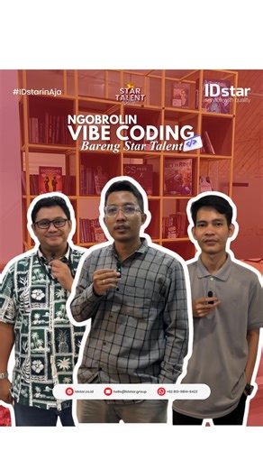Startalent Daily on Instagram: "Ngintip sedikit yuk, sebenernya kerja di IDstar tuh ngapain aja sih? 👀 Di episode kali ini, kita ngobrol bareng Front End, Back End & QA tentang daily task mereka dan gimana vibe coding bantu bikin kerja lebih fokus, kreatif, dan produktif! Ternyata seru juga ya ngulik kehidupan para IT Talent! Setiap talent punya journey-nya masing-masing. Role berbeda, project berbeda, tapi satu tujuan: berkembang bareng IDstar 🌟 #LifeAtIDstar #corporate #ITConsultant #Outsour