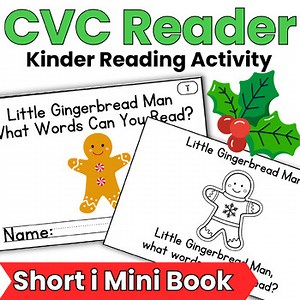 Christmas Emergent Reader | Sight Word Sentences with CVC Words | CVC Practice