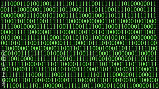 Binary code digital abstract background featuring streams of white ones and zeros on a black screen on 4k motion video..