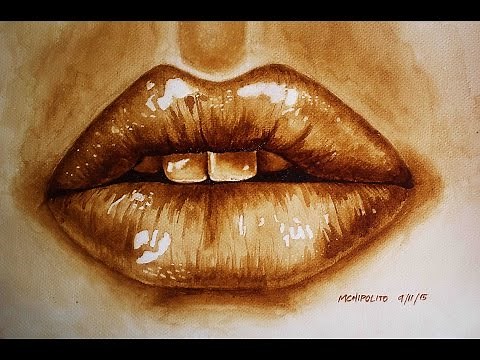 Coffee Painting Tutorial: How to Paint Realistic Lips by Coffee Artist ELLA HIPOLITO