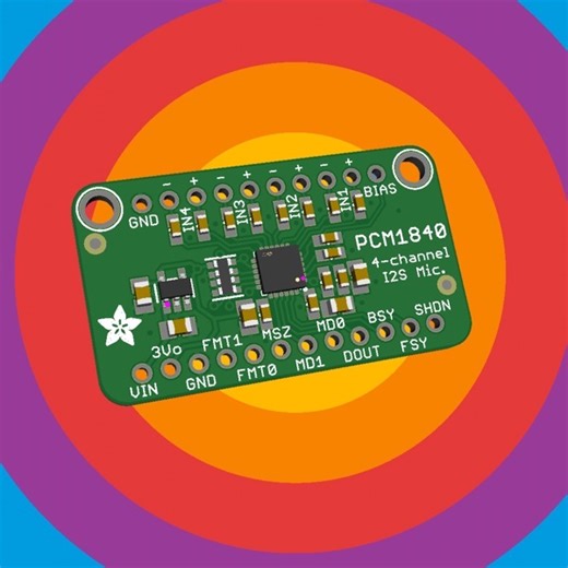 PCM1840 Quad Input Microphone I2S ADC with Hardware Pin Configuration
