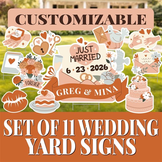 Custom Wedding Yard Signs With Names & Date – Personalized Outdoor Party Display - Etsy