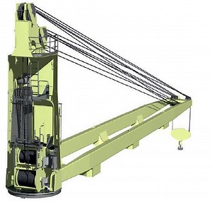 [Hot Item] Marine Deck Crane with Four Ropes Clamshell Grab and Container Spreader