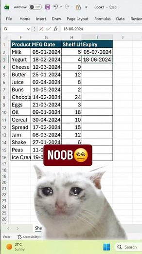 Calculate Future Date in Excel Automatically | Excel Date Formula #excel #shorts #office