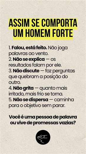 🗿 Assim age um homem forte #frases #motivação #frasesprofundas