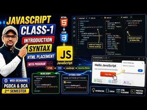 JavaScript Tutorial in Hindi | Introduction, Syntax & First Program | PGDCA & DCA