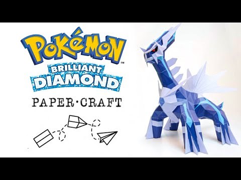 Pokemon Brilliant Diamond Dialga Paper Craft DIY