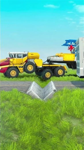 Trailer Truck vs Reverse Speed Bump | Spintires Mudrunner BeamNG.drive E197