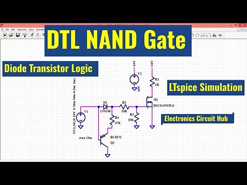 LTSpice NAND GATE Using Diode Transistor Logic (DTL) | Simulation