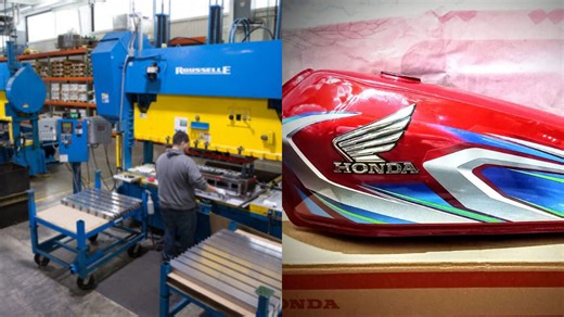 Mass Production of Motorcycle Fuel Tanks in a Factory