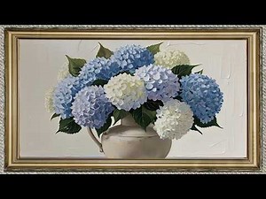 FRAMED TV ART VINTAGE FLORAL PAINTING SUMMER SCREENSAVER BACKGROUND HYDRANGEA NO SOUND WALLPAPER 4K